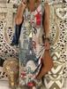 Vestido de playa informal sin mangas con estampado de estación independiente de Amazon y cuello en V europeo y americano de Wish AliExpress 2022