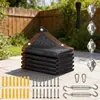 Malla negra para sol, red de protección solar, red de aislamiento térmico, malla de sombra, reforzada y engrosada para patio, balcón, azotea, uso exterior, con bordes perforados