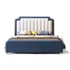 Cama moderna minimalista de cuero 1.8m cama doble tapizada 1.5m cama individual