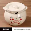 Pote de Cerâmica Doméstico com Duas Alças para Banha com Tampa, Recipiente Resistente a Altas Temperaturas para Armazenamento de Óleo, Pote de Cozinha para Banha e Óleo de Gergelim