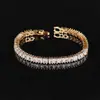 Pulseira Popular de Exportação Europeia e Americana, Pulseira Simples de Zircônia Quadrada, Moda Personalizada Quadrada Diamante Platina S5451