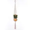 Cuerda de Algodón Tejida a Mano Estilo Bohemio Maceta para Plantas y Flores Cesta Colgante Bolsa de Red Cuerda para Colgar Colgante de Pared Cuerda para Colgar