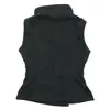 Cardigan de Botão Único Estilo Europeu e Americano, Colete Pulôver Sem Manga de Gola Alta, Top Base Slim-Fit de Cor Sólida para Verão Gótico, Ajuste na Cintura