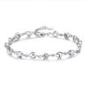 Pulsera de Cristal Azul con Forma de Corazón Estilo Bosque Literario Bañada en Plata Estilo Coreano para Mujer con Diamantes Zircón Azul Pulsera de Amor Joyería al por Mayor