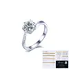 Anel Tonglin Moda Europeia e Americana Braço Torcido Prata 925 Esterlina Anel de Diamante Moissanite de 1 Quilate Anel de Proposta de Floco de Neve Feminino