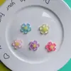 Color hielo a través de flor de cerezo diversión infantil crema pegajosa accesorios hebilla de zapato con agujero material resina accesorios joyería DIY pinza para el pelo