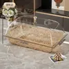 Nuevo Set de Bandeja de Preparación para Lavabo Refrigerado Plato para Pastel de Postre Fruta Congelada Sushi Sashimi Lavabo Transparente con Tapa