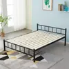 Cama de Hierro con Marco para Alquiler 1.2m Cama Individual de Hierro con Patas Altas Dormitorio 1.5m Cama Doble de Hierro Elevada del Suelo con Patas Altas