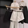 Shorts Casuais Femininos de Verão 2026, Estilo Coreano Ins, Retro de Hong Kong, Simples, Cintura Alta, Modelo A, Perna Larga