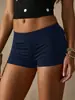 Bestseller transfronteiriço europeu e americano, shorts elásticos Y2K para mulheres, cintura baixa, corte justo, cor sólida, hot pants básicos apertados