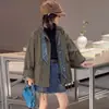 Cortavientos estilo coreano para niñas con cuello alto y cintas, nuevo modelo 2026, chaqueta casual holgada para niñas mayores, chaqueta infantil versátil