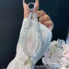 Corrente de Celular Lanyard Ins Strass Liga Liga Cauda de Sereia Roda de Corrente para Pendurar Celular Corda de Mão Dupla de Cristal