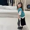 Prenda de Capa Otoño/Invierno Aimobeibei para Niñas, Chaleco Versátil de Punto Sólido Simple, Chaleco sin Mangas de Cuello Redondo Estilo Coreano