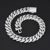 Acessórios de Colar Hip Hop Transfronteiriço Europeu e Americano com Fecho de Imã 25mm Cheio de Strass Joias Femininas Corrente Cubana Bolha Masculina Personalizado