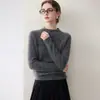 Suéter de punto 100% cachemira pura para mujer, nuevo estilo otoño/invierno, cuello semi-alto, mangas raglán, estampado floral, bloques de color, engrosado y adecuado como capa base