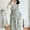 Delantal Estampado Estilo Coreano para Comercio Exterior y Ventas Transfronterizas, Adecuado para Uñas, Ropa de Trabajo Talla Grande, Mono para Baristas de Té de Leche y Arte Floral