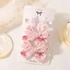 Novo Conjunto de Presilhas de Cabelo com Laço Estampa de Rosas Tecido Fresco Não Machucam o Cabelo Acessórios de Cabelo 5614
