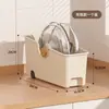 Caixa de Armazenamento para Cozinha Estilo Japonês Caixa Organizadora Doméstica com Pote e Polia Armazenamento em Armário de Grande Capacidade Prateleira de Armazenamento Multifuncional