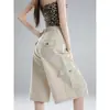 Calça Jeans Cropped de Cintura Alta, Solta e Wide Leg Personalizada Que Faz Você Parecer Mais Alta e Magra, Casual e Fashion, com Caimento Fluido, Adequada para Tipos de Corpo Pera, Versátil