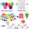 Banderín Feliz Cumpleaños Temático Colorido Listo para Usar Banderines Triangulares Confeti Redondo de Puntos Caja de Regalo