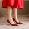 Tacones altos para mujer, tacones de aguja, primavera y verano 2024, nuevos zapatos de mujer con temperamento, zapatos de charol con punta puntiaguda.