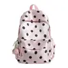 Mochila de Nylon de Gran Capacidad con Lunares Estilo Coreano Ins de Alta Apariencia para Estudiantes de Secundaria y Preparatoria Ligera Simple Mochila de Viaje