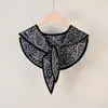 Chal Estilo Pintura al Óleo con Colgante de Perla, Chal Pequeño para Hombros para Mujer, Cuello Falso Decorativo de Anacardo de Alta Gama, Chaleco para Habitación con Aire Acondicionado