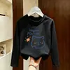 Camiseta de Manga Larga para Niñas, Nuevo Estilo Coreano Otoño 2026, Camiseta Básica Casual para Niños Mayores, Top de Cuello Redondo para Niños, Ropa de Otoño