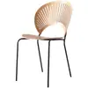 Cadeira Tendência com Encosto, Cadeira de Jantar para Uso Doméstico, Concha Vintage, Cadeira Criativa Nórdica Simples, Cadeira de Lazer Solar para Adultos