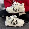 Zapatos de pan con garra de gato lindo para estudiantes, otoño 2024, nuevos zapatos deportivos de plataforma que combinan con todo, zapatos casuales blancos