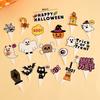 Decoración de Pastel de Halloween 2025 Adornos de Fantasma de Calabaza Murciélago Muerte Sombrero Mágico con Forma de Galleta Inserto Plug-In