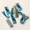Rhinestones de Vidrio Rectangulares de Cristal K9 de Alta Calidad Cosidos a Mano con Base Plana y Doble Agujero para Vestidos de Bricolaje, Vestidos de Novia y Accesorios de Ropa