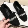 Mocasines de Gamuza Peluda para Mujer, Calzado para Exteriores de Otoño e Invierno, Zapatos Peludos Estilo Coreano, Nuevo Modelo 2026, Mocasines de Algodón sin Cordones con Forro de Felpa