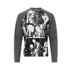 Oso Mágico Americano Luz Subcultura Callejera Hip-Hop Tendencia Manga Larga Sudadera Camiseta para Hombre Cuello Redondo Camiseta Básica Subcultura Retro