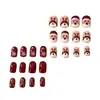 Otoño Invierno Nuevo Dibujos Animados Navidad Uñas Postizas Portátiles Copo de Nieve Papá Noel Arte de Uñas Pegatinas para Uñas Postizas Venta Caliente Transfronteriza