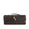 Nova Bolsa Feminina Outono e Inverno 2024 Couro de Vaca Cashmere Trançado Bloqueio Colorblock Bolsa de Jantar Ombro Único Transversal Bolsa de Mão