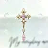 Aretes Serie Oro Rosa F136 Aleación de Titanio 2 Piezas G23 Titanio Rosca Interna Zirconia Studs Labret Aretes Joyería para Piercing