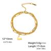 Pulsera de doble capa de acero de titanio de corte transfronterizo europeo y americano directo de fábrica, colgante liso para músculo de brazo, pulsera de acero inoxidable
