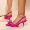 Zapatillas de Mujer Europeas y Americanas 2026 Estilo Nuevo con Lazo de Pedrería Punta Fina Tacón de Aguja Moda de Alta Gama Cómodas Zapatos de Exterior para Exportación