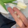 Pendientes de borla larga de copo de nieve dulce de dos piezas temperamento femenino Super hada suave combinable de alta gama pendientes de lujo ligero