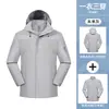 Chaqueta de plumas tres en uno para otoño e invierno, una prenda para tres usos, a prueba de viento e impermeable, estilo para parejas, chaqueta para acampar al aire libre, disponible impresión de logo