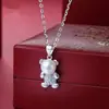 Acessórios DIY em prata de lei S925 suporte vazio colar de personalidade moda pérola de água doce Hani urso pingente acessórios fabricantes