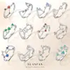 Anillo de Plata de Ley S925 con Doce Constelaciones y Piedra de Nacimiento para Mujer 2025 Nuevo Diseño de Moda de Nicho