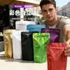 Bolsas Autorresistentes con Cierre Ziplock de Colores Transfronterizas, Bolsas de Empaque para Alimentos con Recubrimiento de Aluminio para Café, Bolsas Esmeriladas para Té, Bolsas con Cierre Ziplock para Alimentos de Gato y Perro