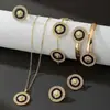 Tendencia Transfronteriza Europea y Americana Nuevo Colgante de Cabeza de León con Incrustaciones de Diamante Pulsera Aretes de Botón Anillo Conjunto de Joyería de Personalidad de Moda