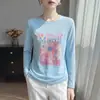 Verão 2026 Novo Cardigã de Tricô Fino com Gola Redonda Feminino Estampa Floral Cover-up Casual Manga Longa Camada Interna Camada Base