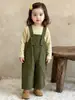 Conjunto de dos piezas para bebé y niño pequeño de primavera y otoño: Mono de bebé niña + camiseta básica de rayas, ropa de exterior para niños de otoño