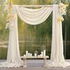 Arco de Velos de Boda Decoración Set de 2 Piezas Diseño de Lugar de Boda al Aire Libre Cortina de Tela Colgante Decoración de Boda