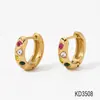 Pendientes Retro Franceses de Acero Inoxidable Incrustados con Diamantes, Venta Caliente Transfronteriza de Amazon, Pendientes Nicho Electrochapados que No se Desvanecen para Mujer
