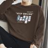 Camiseta masculina de algodão pesado 260g, manga longa, moda americana, base interna, camiseta preta, gola redonda
